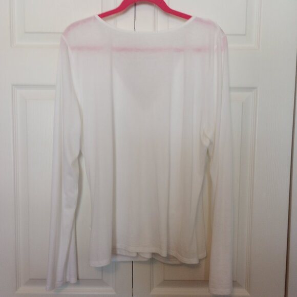 Lilly Pulitzer Ruffled V-neck Side Wrap Knit Top White sz XL - Picture 2 of 4